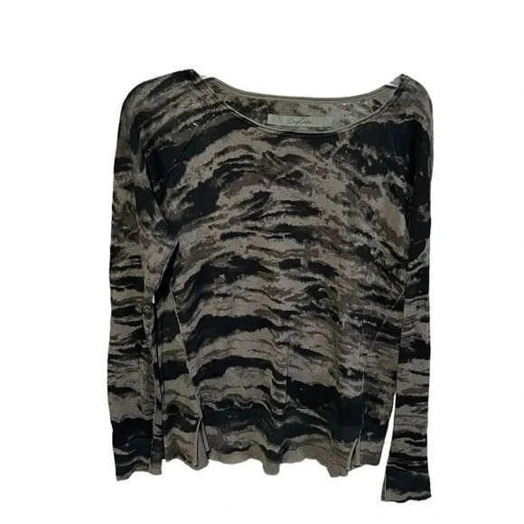 Enza Costa Camo Long Sleeve Sweater size medium - Picture 1 of 6